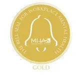 Gold Bell Seal for Workplace Mental Health by Mental Health America (MHA) 2023